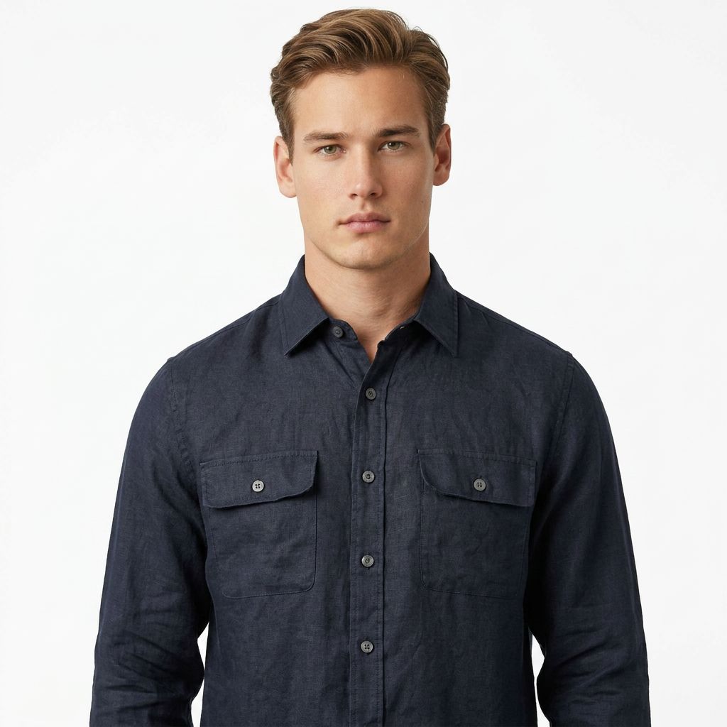 organic Linen Shirt 2 pockets