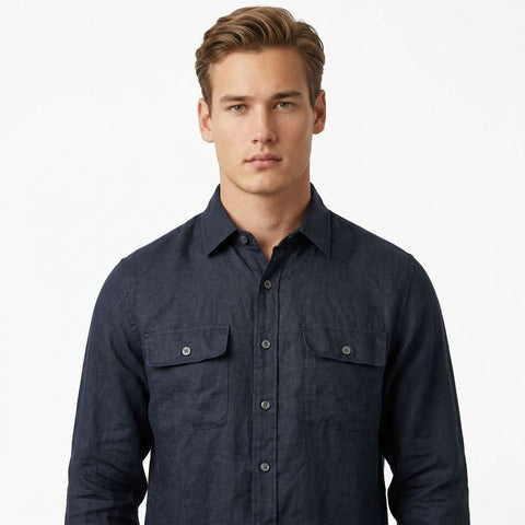 organic Linen Shirt 2 pockets