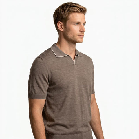 Saxon Polo shirt Wool V-Neck