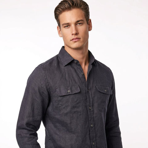 organic Linen Shirt 2 pockets