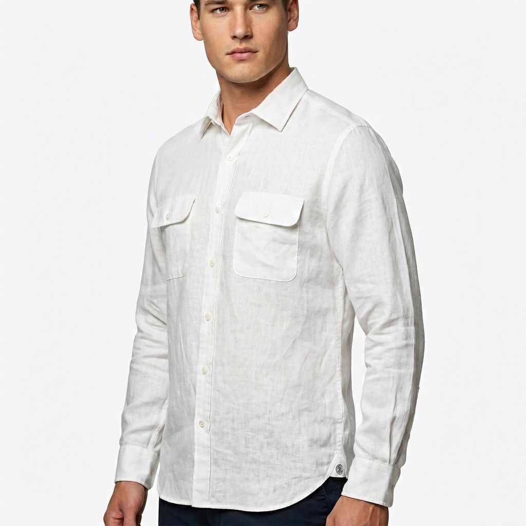 organic Linen Shirt 2 pockets
