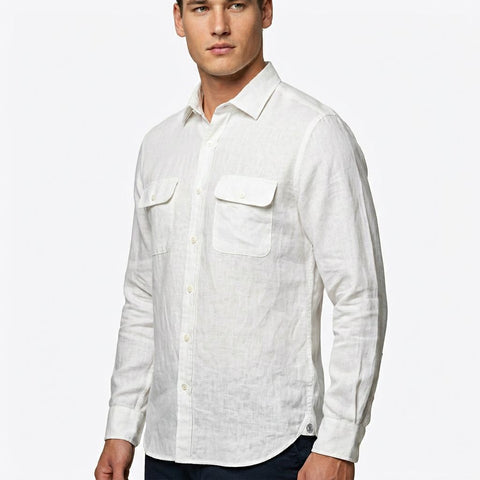organic Linen Shirt 2 pockets