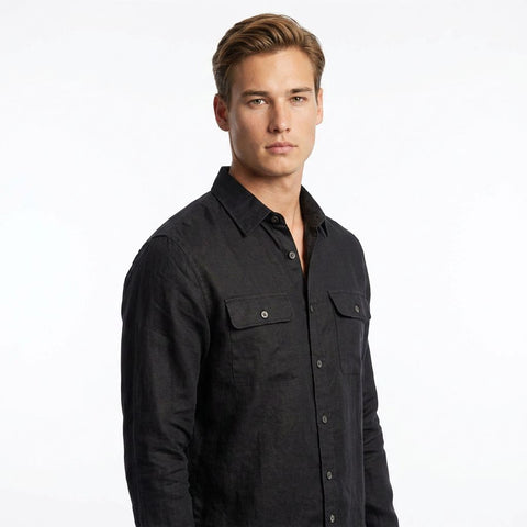 organic Linen Shirt 2 pockets