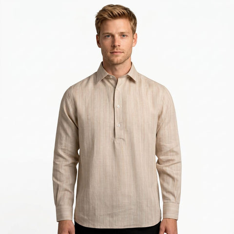 Saxon Linen stripe Over Shirt