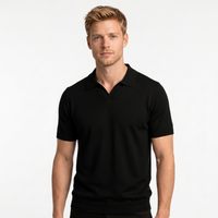 Saxon V-Neck Polo Shirt Wool