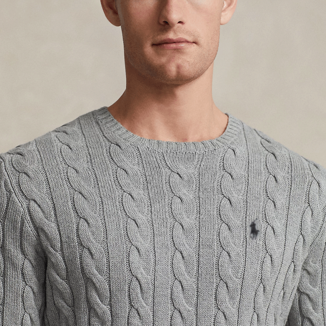 Cable-Knit Cotton Sweater