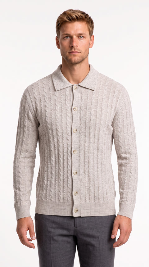 Saxon Cable- Knit Cardigan