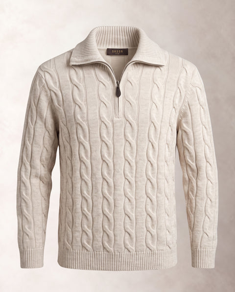 Saxon Cable-Knit Wool-Blend HZ 01