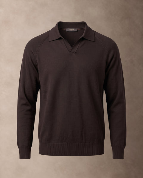 Saxon Wool-Blend V-Neck Polo 02