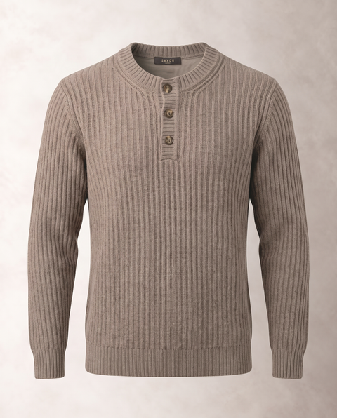 Saxon Button Ribbed Knitwear 01