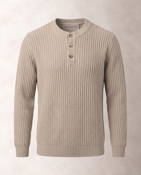 Saxon Button Ribbed Knitwear 01