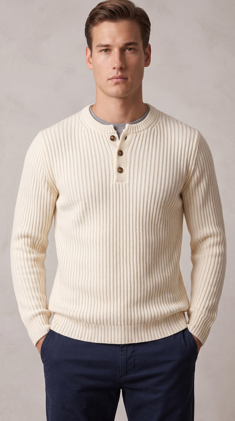 Saxon Button Ribbed Knitwear 01