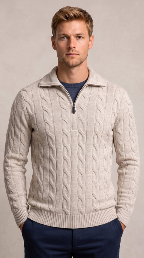 Saxon Cable-Knit Wool-Blend HZ 01