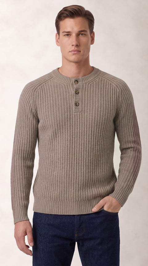 Saxon Button Ribbed Knitwear 01