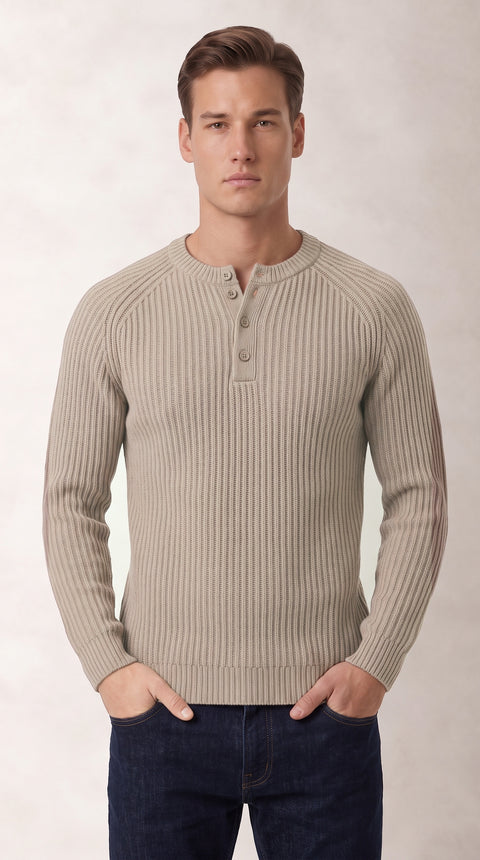 Saxon Button Ribbed Knitwear 01