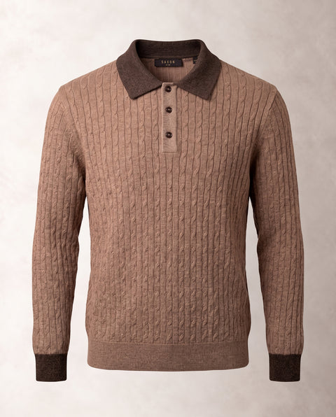 Saxon Button Knit Polo 01