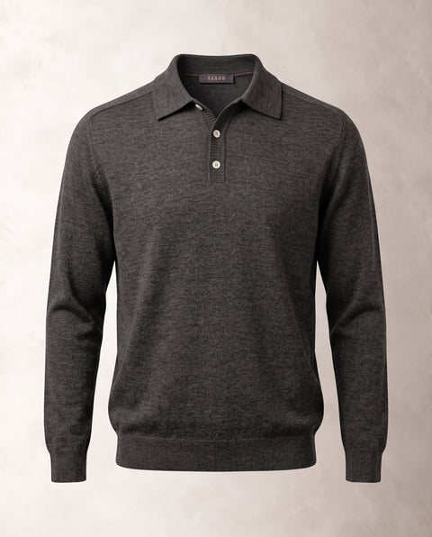 Saxon Wool Button polo 01