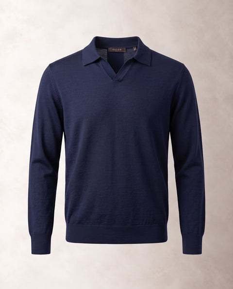 Saxon Wool V-Neck Polo 01
