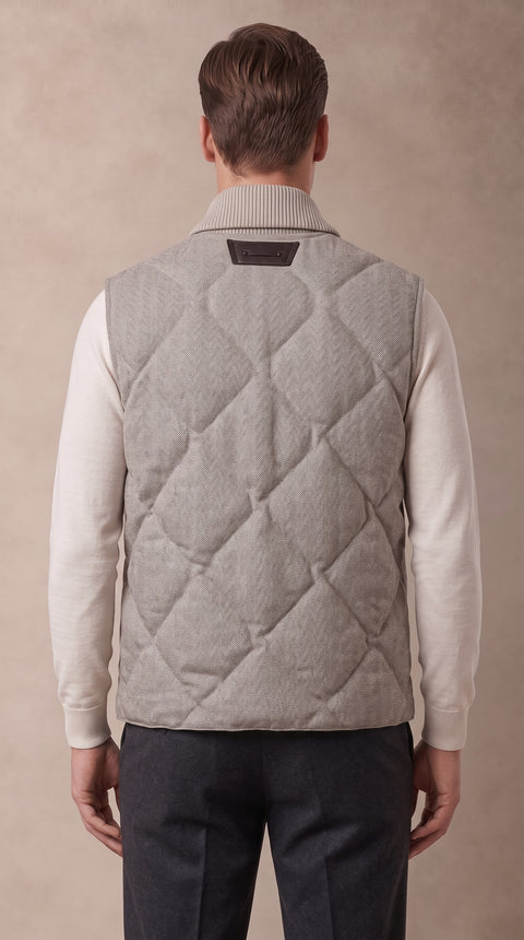 Saxon Herringbone Wool Vest