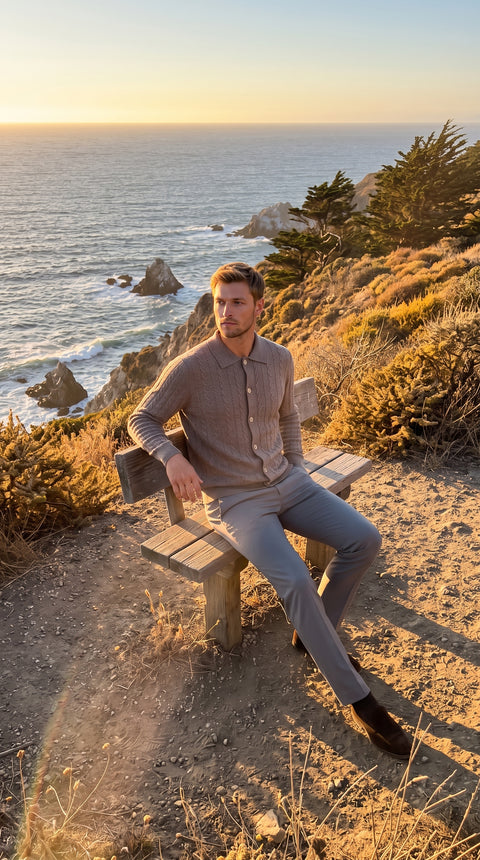 Saxon Cable- Knit Cardigan