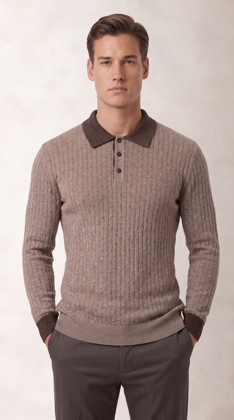Saxon Button Knit Polo 01