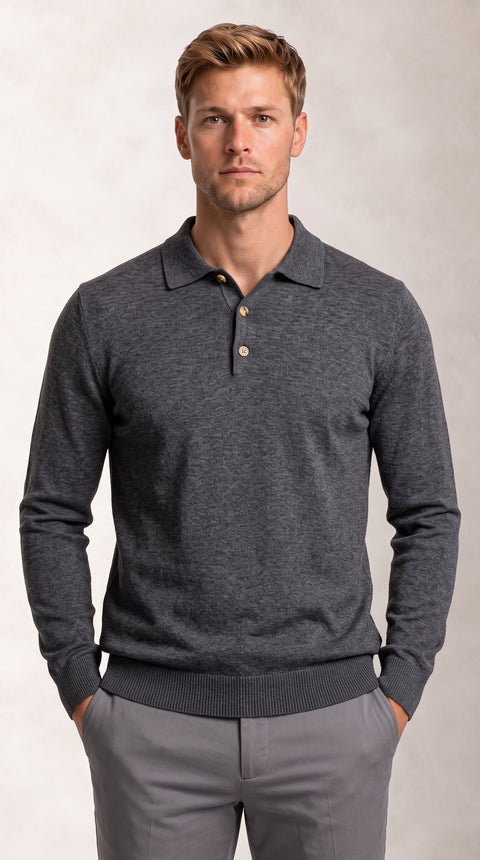 Saxon Wool Button polo 01
