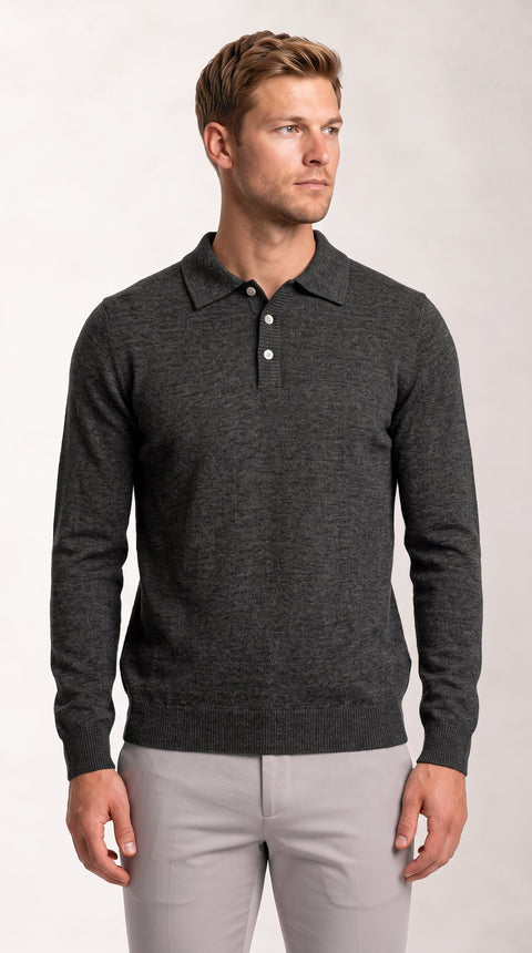 Saxon Wool Button polo 01