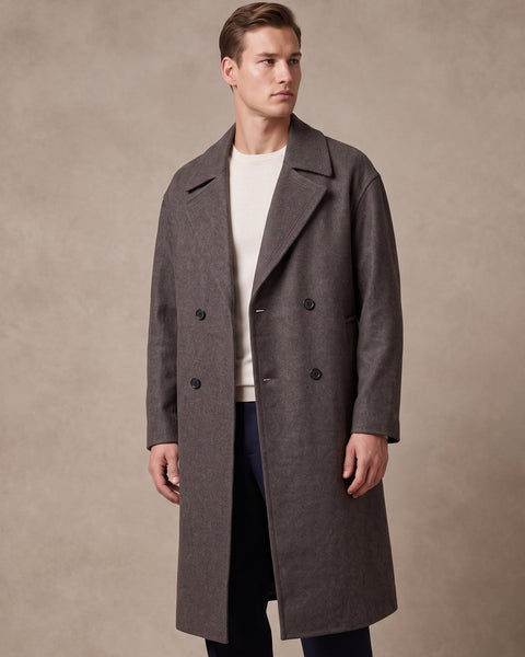Saxon Wool Blend Funnel-Neck Coat