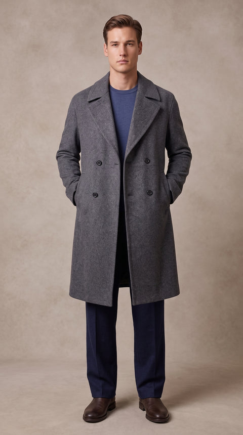 Saxon Wool Blend Funnel-Neck Coat