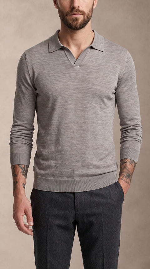Saxon Wool V-Neck Polo 01