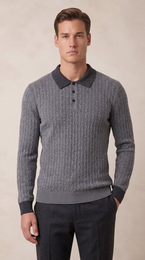Saxon Button Knit Polo 01