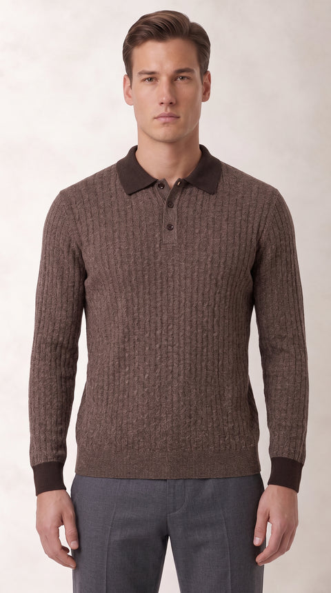 Saxon Button Knit Polo 01