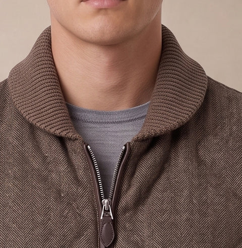 Saxon Herringbone Wool Vest