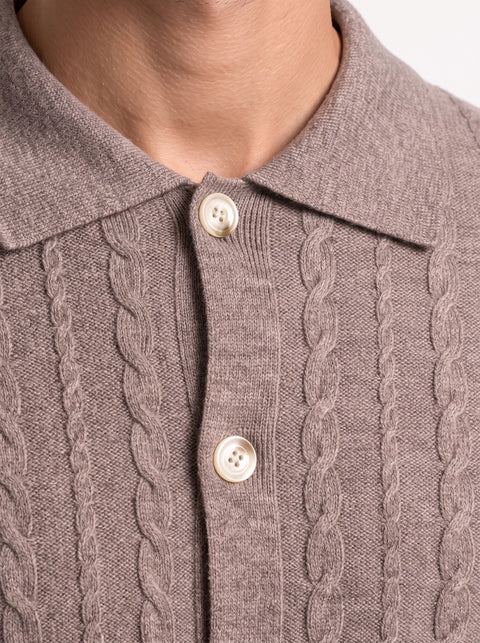 Saxon Cable- Knit Cardigan