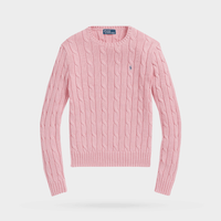 Women Cable-Knit Cotton Crew Neck Sweater